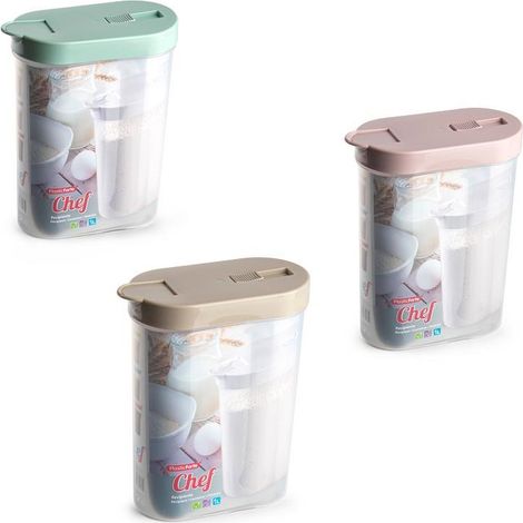 1 Pezzo Barattolo Recipiente Chef da Cucina in Plastica 1 Litro 3 Colori (1/3)