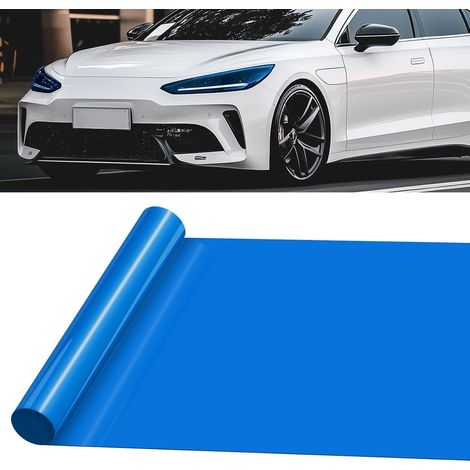 Teinte de feu arrière 30cm X 30cm auto-adhésive pour feu antibrouillard de voiture Feux arrière Sticker de voiture Film de protection UV Bleu 1 PCS (1/2)