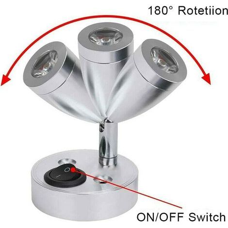 Éclairage Intérieur Spot Lampe Auto LED Lumièr 2pcs-RV Lampe de Lecture 3000K Rotation 180° pour Camper Van Bateau Caravane Véhicule Camping Car (1/4)