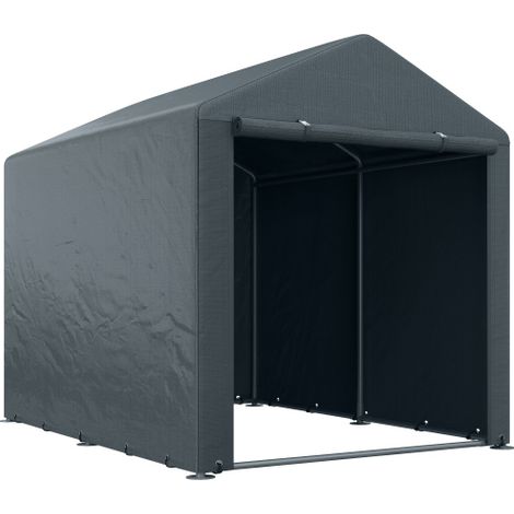 Tenda garage, 1,6 x 2,18 x 1,72 m, capienza coperta da UV, porta con zip, garage impermeabile per utensili di giardinaggio.