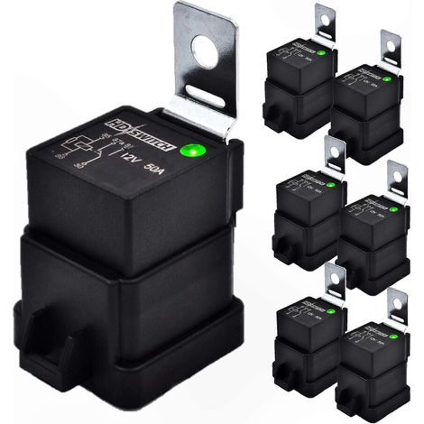 Relais 12V 50Amp avec témoin LED, lot de 6, graisse diélectrique incluse pour fiabilité optimale (1/5)