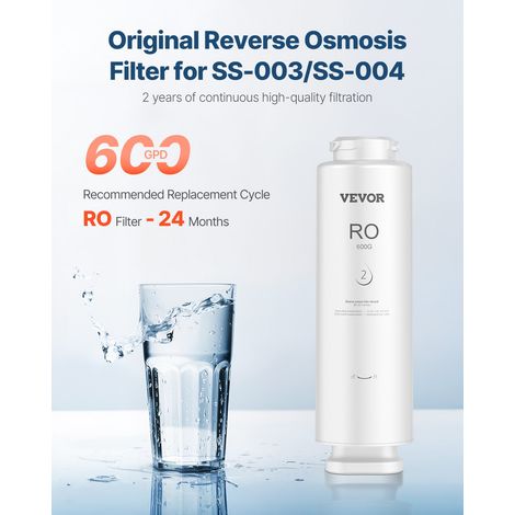 Système d'osmose inverse, 600 GPD, remplacement du filtre à eau par osmose inverse, 10 étapes, cartouche RO pendant 24 mois, réduit… (1/5)
