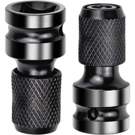 2 Pièces Adaptateurs de Douille 1/2" Carré à 1/4" Adaptateur Impact Cle a Choc Convertisseur de Libération Rapide pour Clé à Cliquet Impact et Porte-embout de Tournevis (1/5)