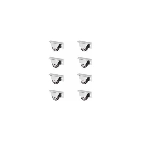Lot de 8 Roulettes caissons TRIER (Ø 30 mm, pour montage latéral, gris foncé) roulette fixe Idéale pour les caissons de lit et les tiroirs au sol