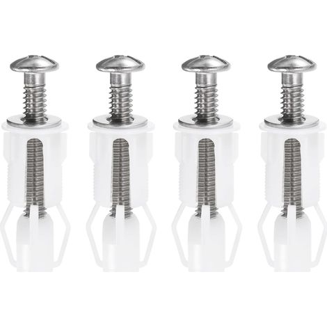 4 x Toilet Seat Fixing Bolts, Nylon Expansion Screws, Toilet Seat Hinge Bolts And Nuts, Toilet Seat Stainless Steel Screws For Toilet Seat Top Mounted (1/5)