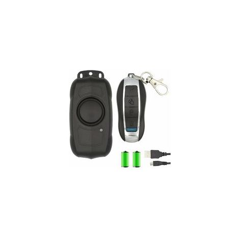 Ferngesteuerter Fahrradalarm, 113 dB wasserdichter Vibrationsalarm, kabelloser Sicherheits-Diebstahlalarm für Fahrrad, Motorrad, Roller, Türfenster, Elektroauto (1/5)