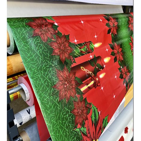 Nappe Toile Cirée de Noël - Motif Bougies - Au Mètre - 140 x 140 cm (1/5)