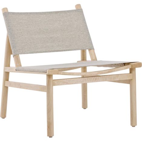 Fauteuil Bas en Bois "Millo" 70cm Naturel (1/5)