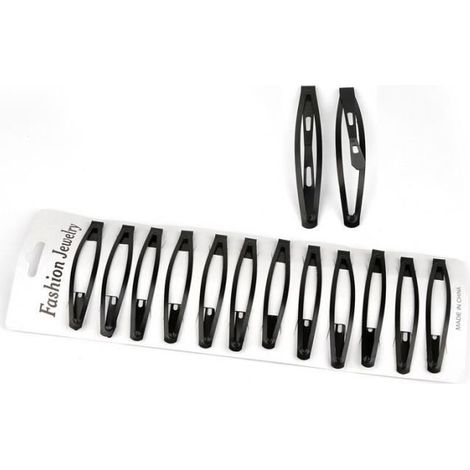 Pinces à cheveux noires pour femmes et filles, 12 pièces, épingles à cheveux