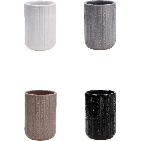 1 Pezzo Bicchiere Portaspazzolini in Ceramica Colorato 4 Colori (1/2)