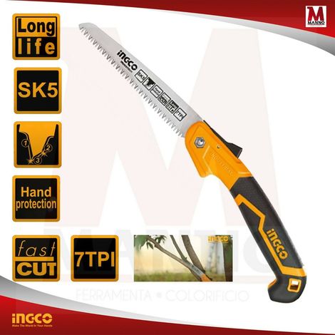 Segaccio a serramanico pieghevole 18 cm - Ingco HFSW1808 (1/4)