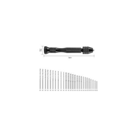 MIni perceuse à main Twist Drill Bits +48 micro forets hélicoïdaux sans fil en Aluminium Pin Vise Outils Rotatifs forets hélicoïdaux adjustable Pyrogravure Maison plastique trou cuivre