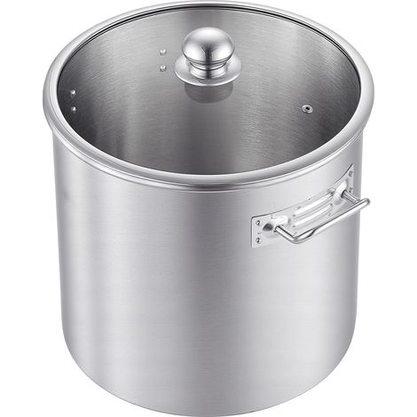 Mophorn Marmite en acier inoxydable 19,9 L avec couvercle en verre, adaptée aux cuisinières à gaz, électriques et plaques à induction, idéale pour bouillons, pâtes et pot-au-feu, sans PFOA ni PFAS (1/5)