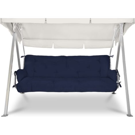 Beautissu Cuscini per dondoli e altalene da Giardino Flair HS - 2 braccioli e Un soffice Cuscino Grande Blu scuro