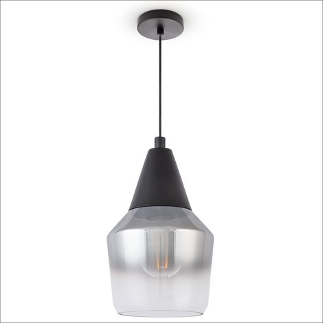 Paco Home Pendellampe Hängelampe Glas Lampenschirm Vintage Esszimmer Modern E27 Typ 4, Chrome