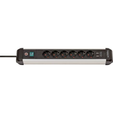 Brennenstuhl 1391030610 Multipresa con interruttore Argento, Nero Schuko 1 pz. (1/5)