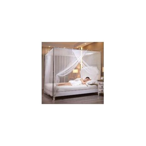 Moustiquaire lit tente ouverture latérale auvent chambre décoration moustiquaire blanc, 1,2 mètres x 2 mètres (hors cadre de lit) (1/5)