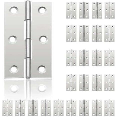 24 kleine Türscharniere, Edelstahlscharniere, DIY-Türscharniere für Schranktüren, Klavierscharniere, Schmuckkästchen, Wohnmöbel, Schränke (44 mm 32 (1/4)