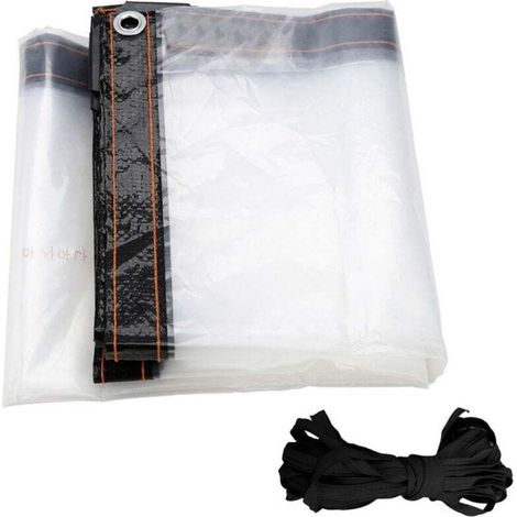 Bâche Imperméable Transparente avec Oeillets 3x2M Matériau PVC Pliable D'extérieur Étanche, Indéchirable et Coupe-Vent Bâche (1/4)