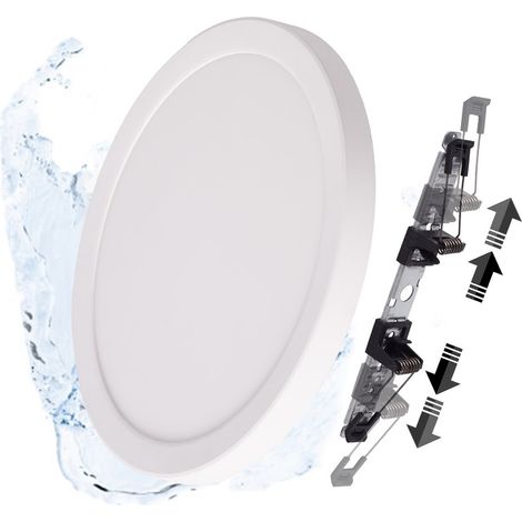 Plafonnier LED plastique blanc, 18W CCT IP44  Ø22,5 cm