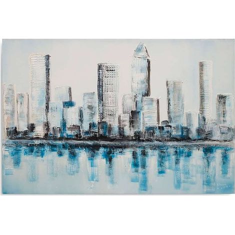 Tableau gratte-ciel par l'eau - 50 x 40 cm (1/5)