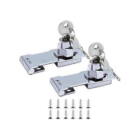 2er-Pack Metall-Türriegel mit 7,6 cm (3 Zoll) Durchmesser, inklusive Vorhängeschloss und Schlüssel – verchromte Beschläge