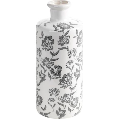 Jarrón decorativo Vivian de 12x30 cm con flores (1/4)