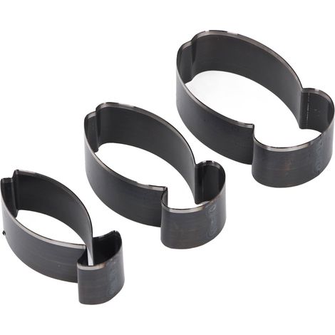 Ensemble de 3 matrices de découpe pour cuir en forme de poisson, de 76, 70 et 61 mm de long, en acier allié, outil de perforation creux pour les loisirs créatifs (1/5)