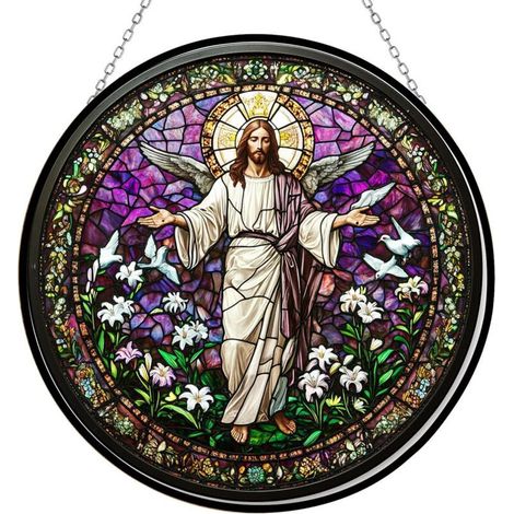 Attrape-Lumière - Vitrail En Verre Teinté - Pour Fenêtre Jardin Intérieur Extérieur - 9 Cm - 1 Pièce (1/4)