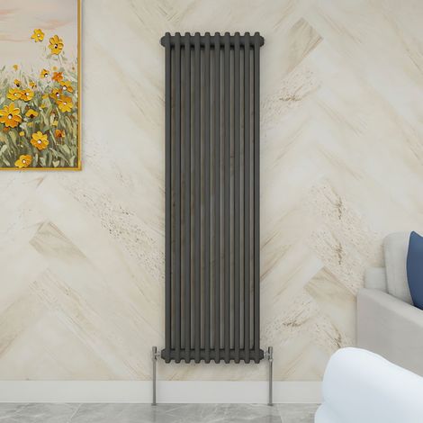 SKY Bathroom 1500x470mm 2 Column Radiator Vertical Anthracite Traditional Column Radiator (1/5)