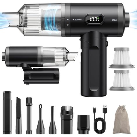 Aspirateur portatif wxsp, aspirateur de voiture 11 000 Pa, sans fil, mini aspirateur de voiture pliable avec puissant moteur sans balais, aspirateur portable (1/5)