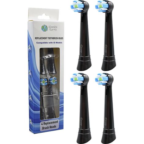 Lot de 4 têtes de brosse à dents de rechange compatibles avec brosse à dents Oral-B iO Series 2-10, poils souples (noir) (1/5)