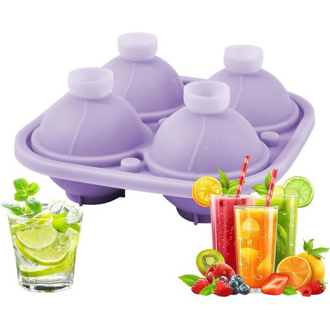 Moule À Glaçons Sphériques Silicone Démoulage Facile Empilable Flexible Moule À Boules De Glace En Silicone Pour Cuisine Bourbon Cocktail Vin Refroidissement Maison Pique-Nique Plage Glacière Va (1/5)