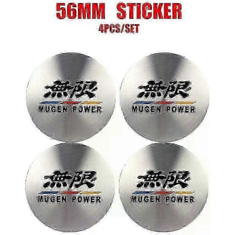 4 Stück Radnabenkappen (56/58/60/69 mm), kompatibles Zubehör für Honda Civic, Jazz, Adventure 150, Inspire, XR-V, CR-V, UR-V, Fit, Type R (56 mm) und Mugen