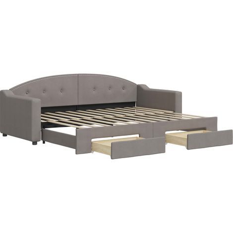 Maison Exclusive - Tagesbett Ausziehbar mit Schubladen Taupe 80x2