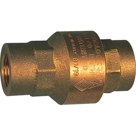 Riegler Rückschlagventil, voller Durchgang, Messing, Rp 1 1/4, 20-50 mbar (1/2)