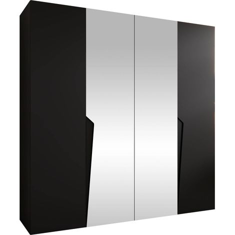Armoire Hartford 610, Noir, 202x200x52cm, Portes d'armoire: Avec des charnières, Nombre d'étagères: 0 (1/5)