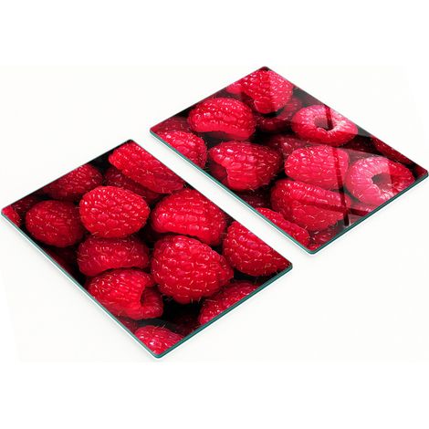 Taglieri da cucina decorativi in vetro con grafica di lamponi, 2x40x52 cm (1/5)