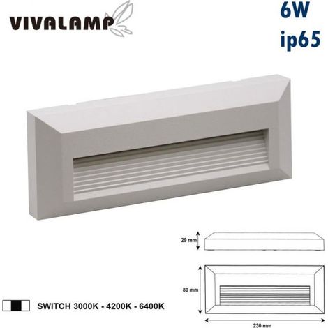 Segnapasso LED 6W Esterno Bianco 220V IP65 3000K-4200K-6400K
