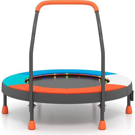 Mini-Trampolin für Kinder mit LED-Beleuchtung und Griff, faltbar