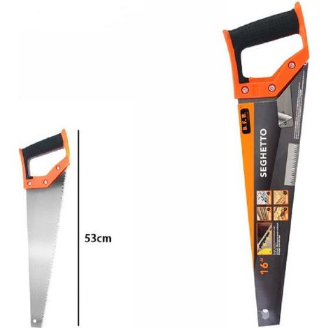 TRADE SHOP - Seghetto Segaccio Per Legno 16" 53 Cm Sega A Mano Taglio Lama In Acciaio 07971 -