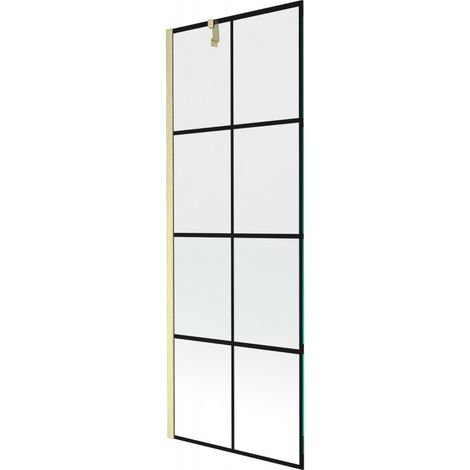 Mexen Next paravento doccia ad anta singola 70 x 150 cm, griglia nera, oro spazzolato - 895-070-000-00-77-55 (1/5)
