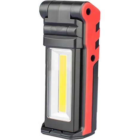 Wiederaufladbare LED-Inspektionsleuchte, tragbare rote Arbeitsleuchte, langlebig, rutschfest, geeignet für Autoreparatur, Camping, Notbeleuchtung