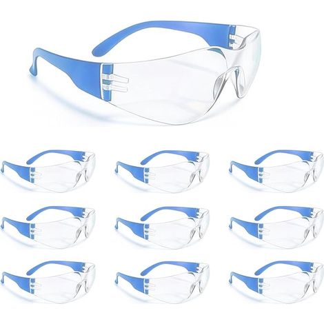 Lot de 10 lunettes de sécurité enveloppantes anti-buée pour le travail, le bricolage et l'extérieur, pour le travail, le bricolage, le tir et les activités de plein air (1/5)
