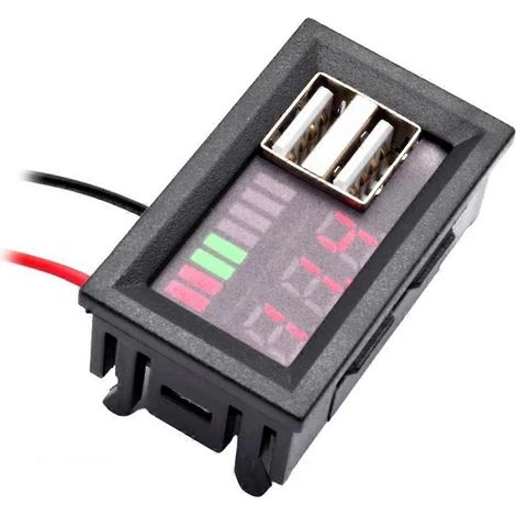 Lifepo4 Lithium batterie Capacity Indicator USB chargeur Voltmeter Panneau tension Meter Tester 12V voiture moto (1/5)