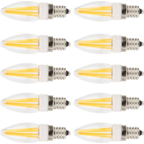 10 E12 Langfadenlampen 3W AC110V warmweiße Deckenleuchterlampen (1/5)