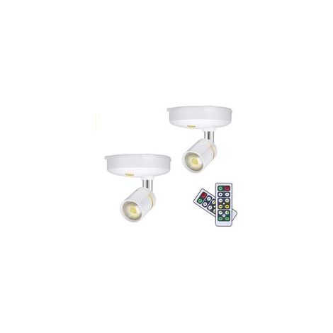 Kabellose LED-Innenstrahler mit Fernbedienung – Dimmbar von 10 bis 100 % – Warmweißes Licht (4000 K) – Einfache Wandmontage (1/4)