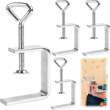 4 Pièces Serre Joint en C, 50mm Acier Réglable Pince C, Pinces en C en Acier Inoxydable C, Pince C Menuiserie, Serre Joint en C Réglable, pour Serrage Bois Outil Réparation Automobile (1/5)