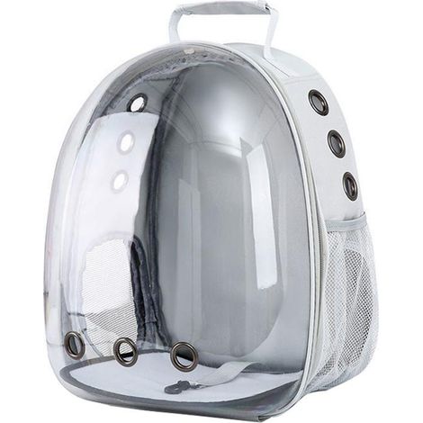 Katzenrucksack atmungsaktiv tragbar grand gris 30x23x42cm Doppelgurte (1/5)