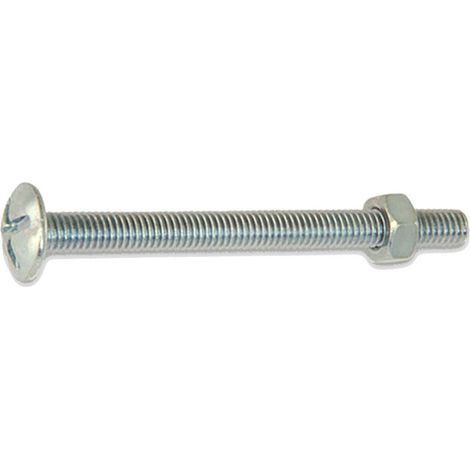 100 Boulons Poelier zingués diamètre 8,0 mm - Longueur 30 mm mm - Diamètre 8 mm